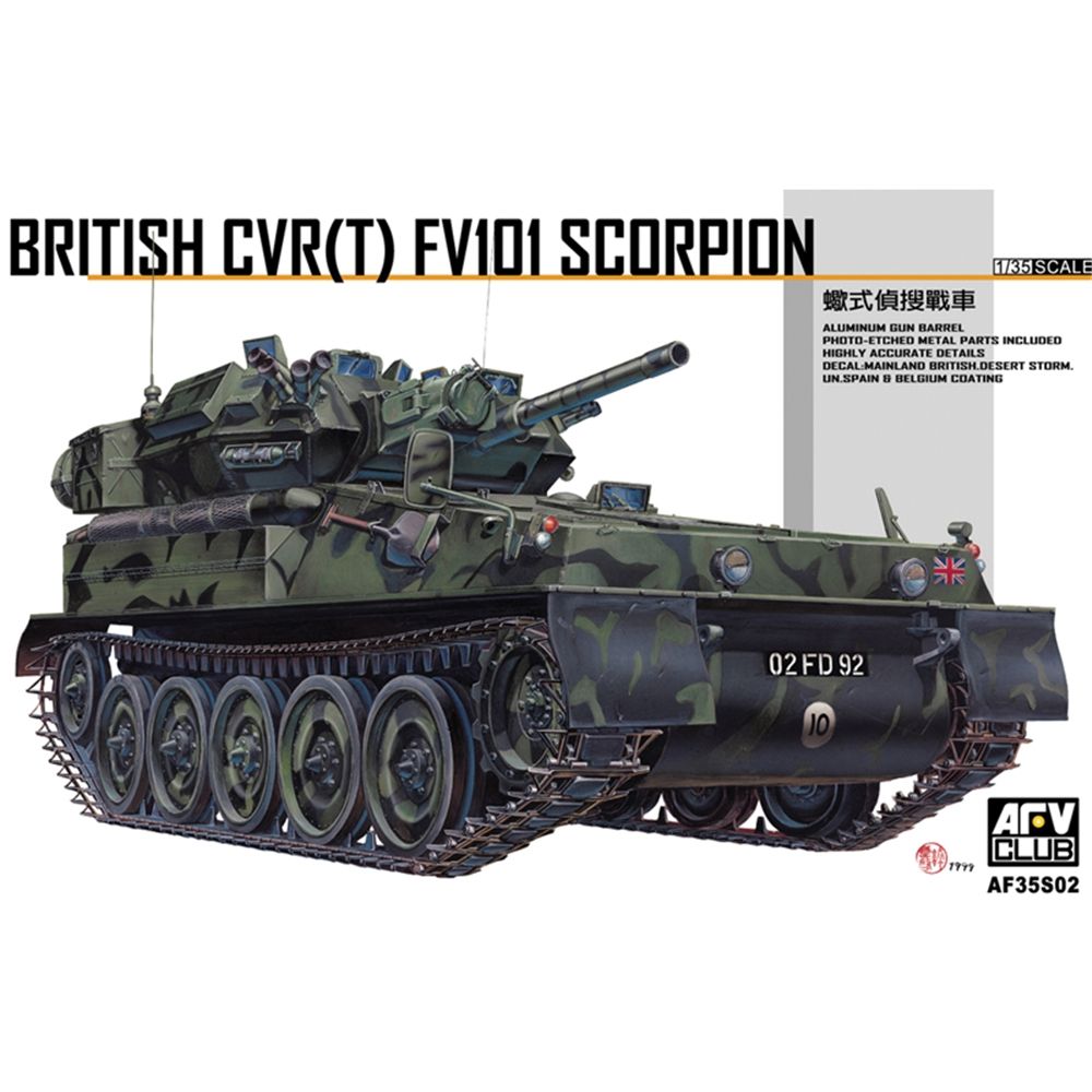 AFV Club British Army CVR(T) FV101 Scorpion Light Tank - 1:35 Scale Plastic Kit - Phillips Hobbies