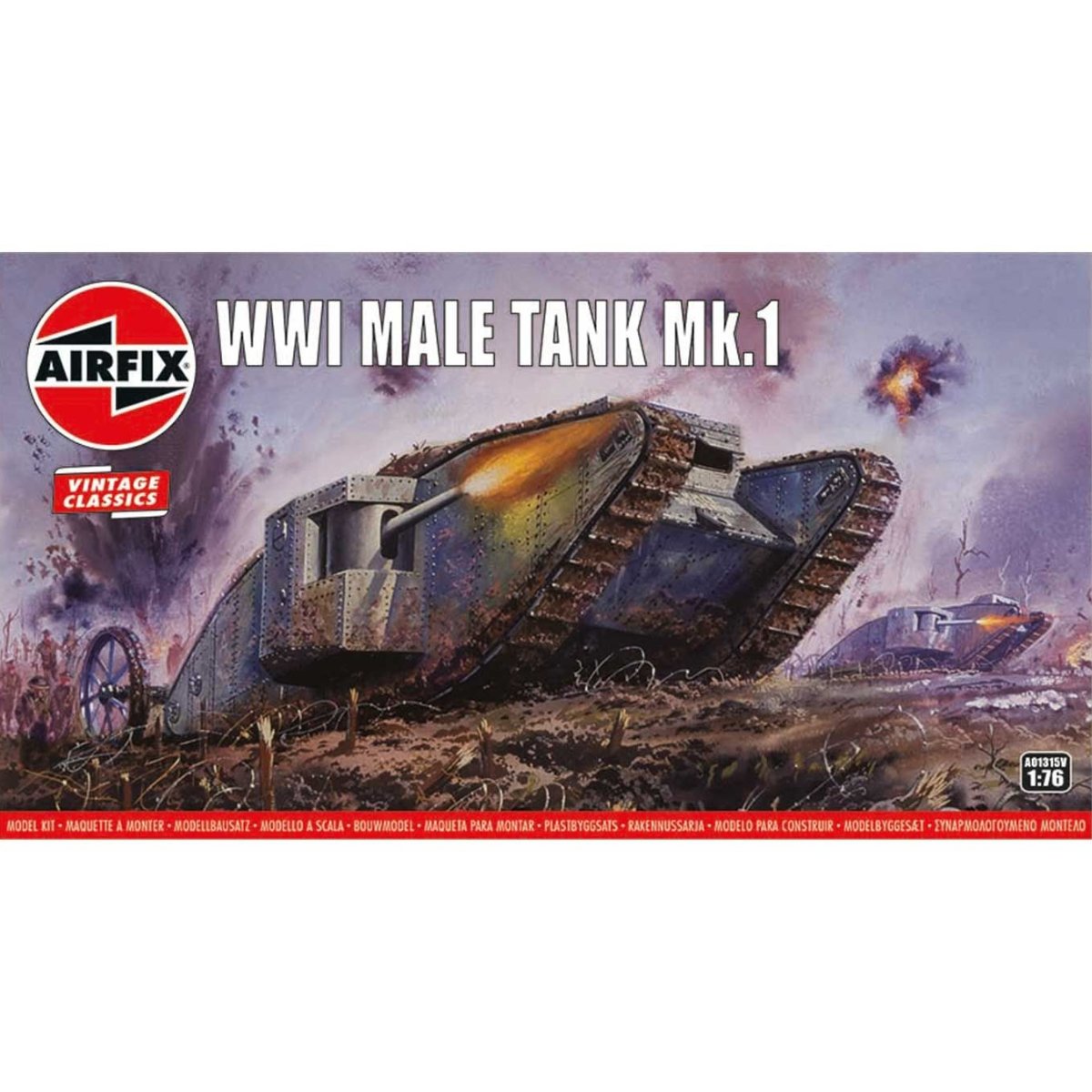 Airfix A01315V WWI Male Tank Mk.I 1:76 - Phillips Hobbies