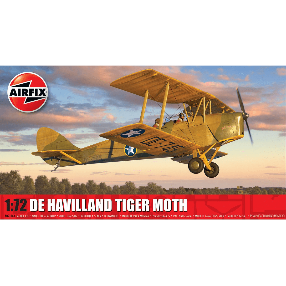 Airfix A02106A de Havilland Tiger Moth Plastic Kit 1:72 - Phillips Hobbies