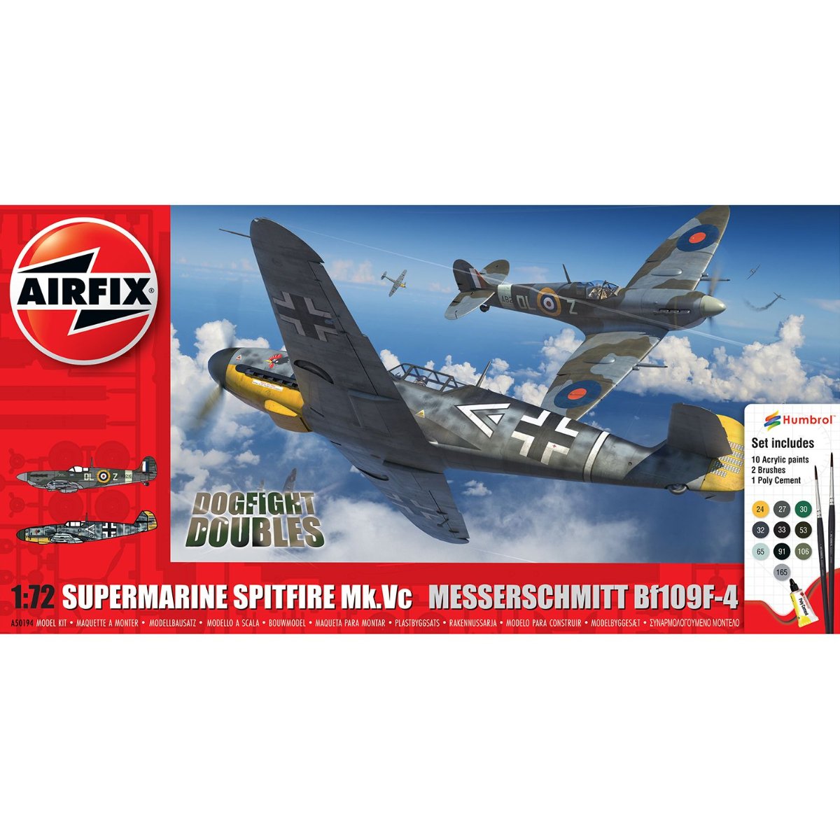 Airfix A50194 Supermarine Spitfire Mk.Vc vs Bf109F - 4 Dogfight Double 1:72 - Phillips Hobbies