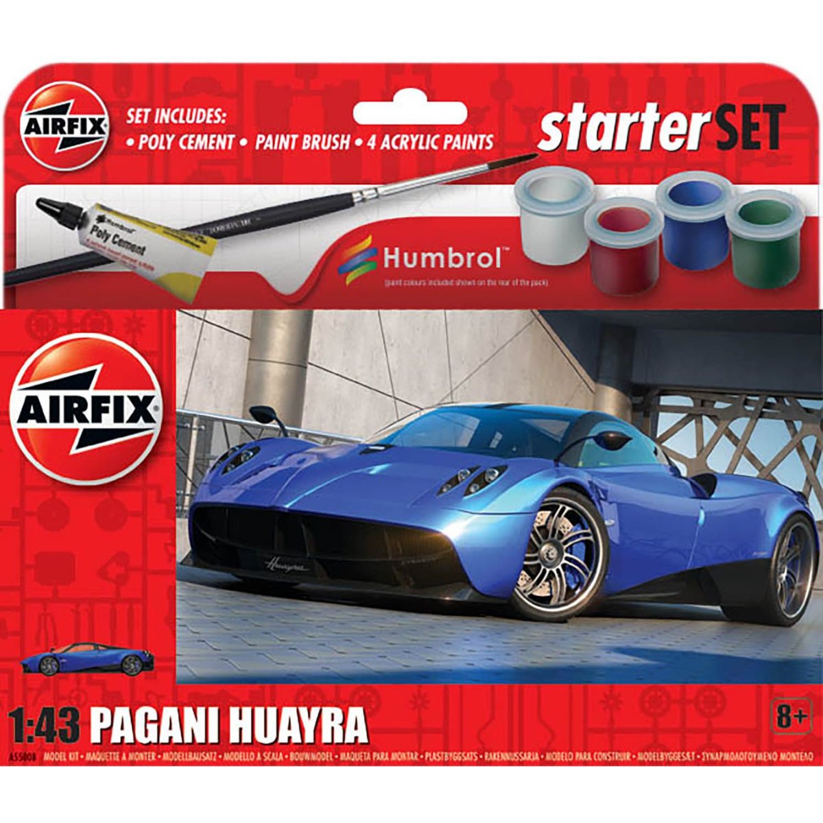 Airfix A55008 Starter Set Pagani Huayra 1:48 - Phillips Hobbies