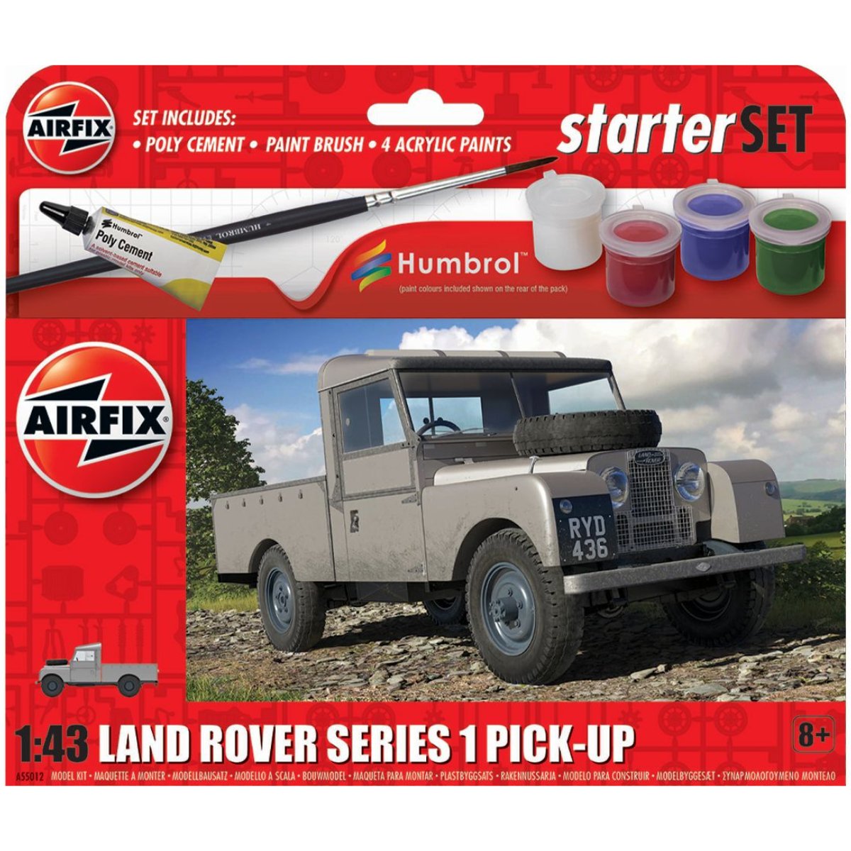 Airfix A55012 Land Rover Series 1 Pick - Up Starter Set 1:48 - Phillips Hobbies