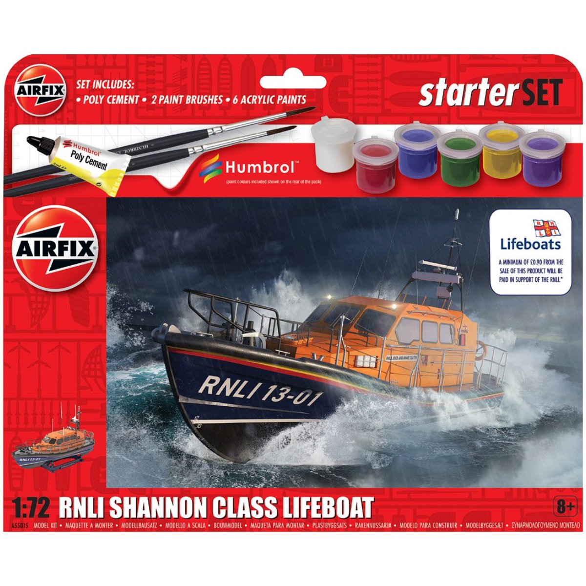 Airfix A55015 Starter Set RNLI Shannon Class Lifeboat - 1:72 - Phillips Hobbies