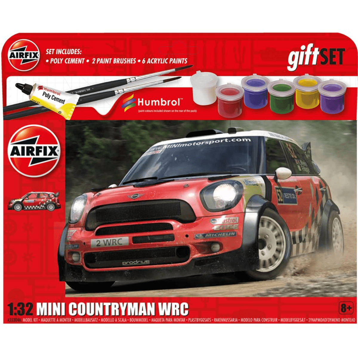 Airfix A55304A MINI Countryman WRC Gift Set Plastic Kit 1:32 Scale - Phillips Hobbies