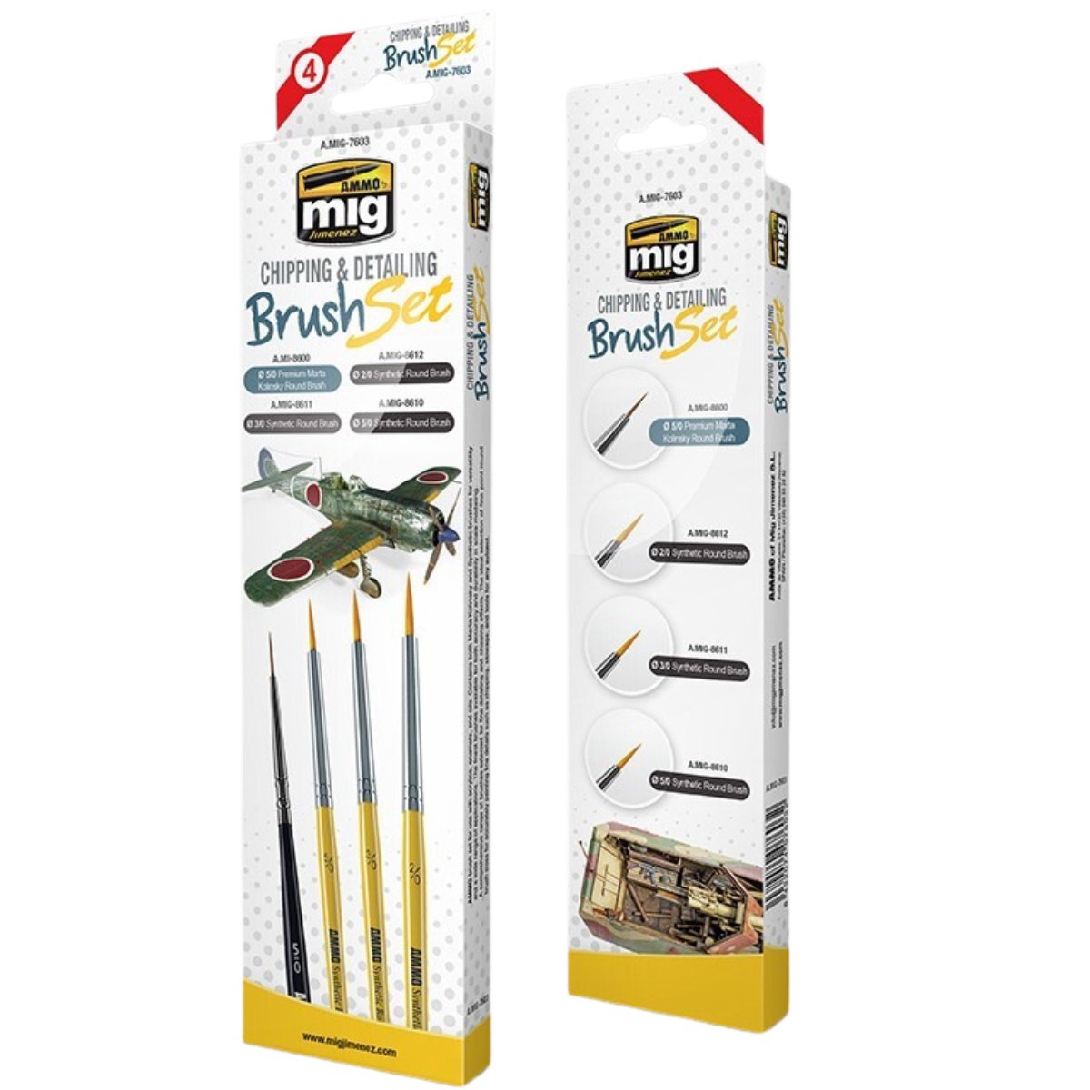 Ammo Mig Chipping & Detailing Brush Set - Phillips Hobbies