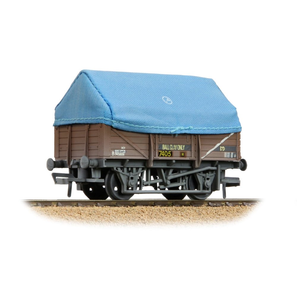 Bachmann 33 - 085C 5 Plank China Clay Wagon BR Bauxite (TOPS) With Hood Weathered - OO Gauge - Phillips Hobbies