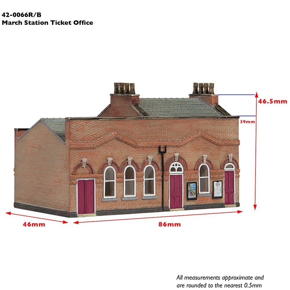 Bachmann 42 - 0066R Scenecraft March Station Ticket Office Red - N Gauge - Phillips Hobbies