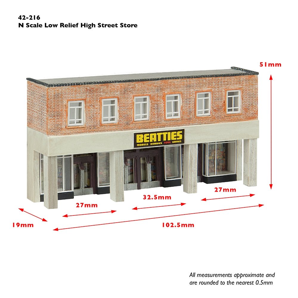 Bachmann 42 - 216 Scenecraft Low Relief High Street Store - N Gauge - Phillips Hobbies