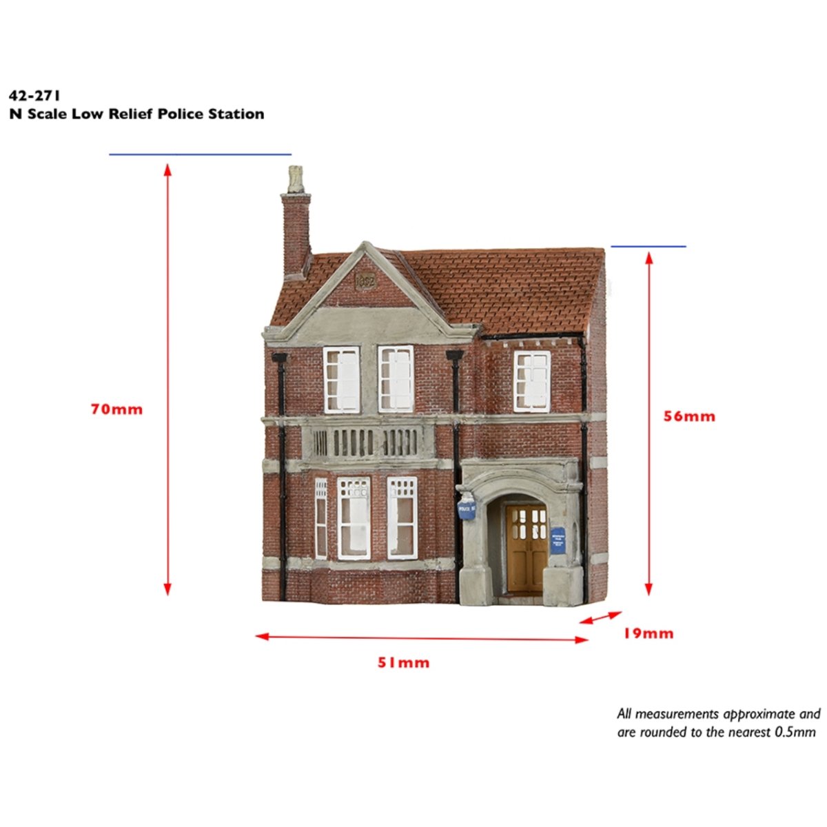 Bachmann 42 - 271 Scenecraft Low Relief Police Station - N Gauge - Phillips Hobbies