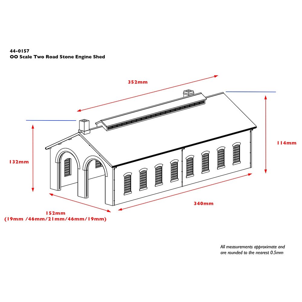 Bachmann 44 - 0157 Scenecraft Two Road Stone Engine Shed - OO Gauge - Phillips Hobbies