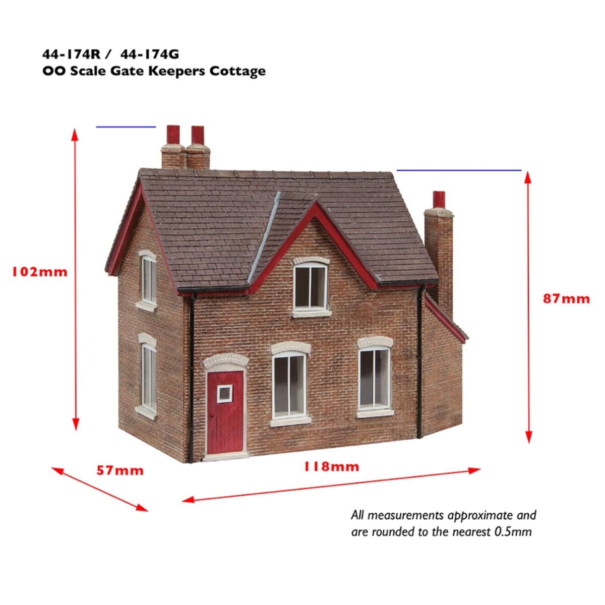 Bachmann 44 - 0174R Scenecraft Gatekeeper's Cottage Red - OO Gauge - Phillips Hobbies