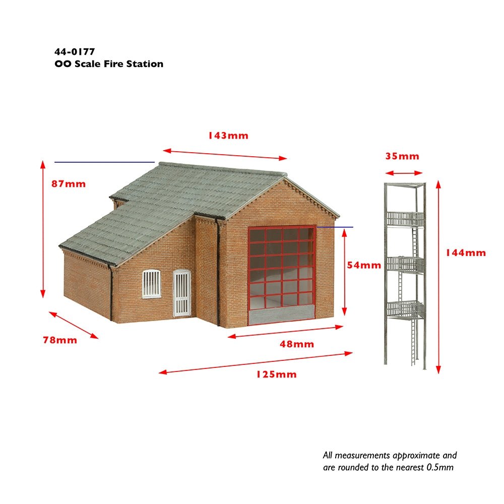 Bachmann 44 - 0177 Scenecraft Fire Station - OO Gauge - Phillips Hobbies