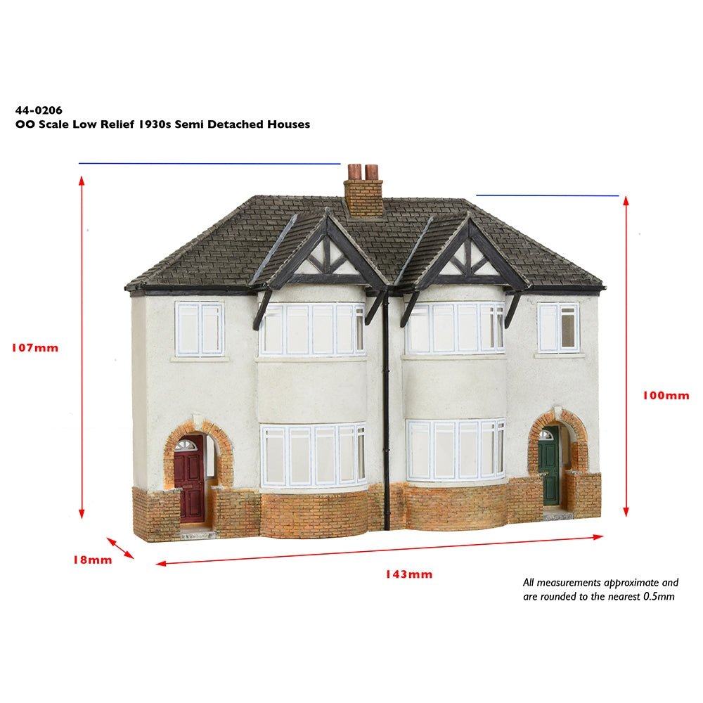 Bachmann 44 - 0206 Scenecraft Low Relief 1930s Semi Detached Houses - OO Gauge - Phillips Hobbies