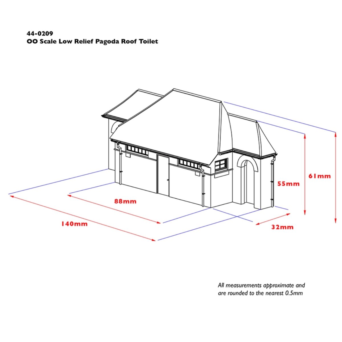 Bachmann 44 - 0209 Low Relief Pagoda Roof Toilet - OO Gauge - Phillips Hobbies