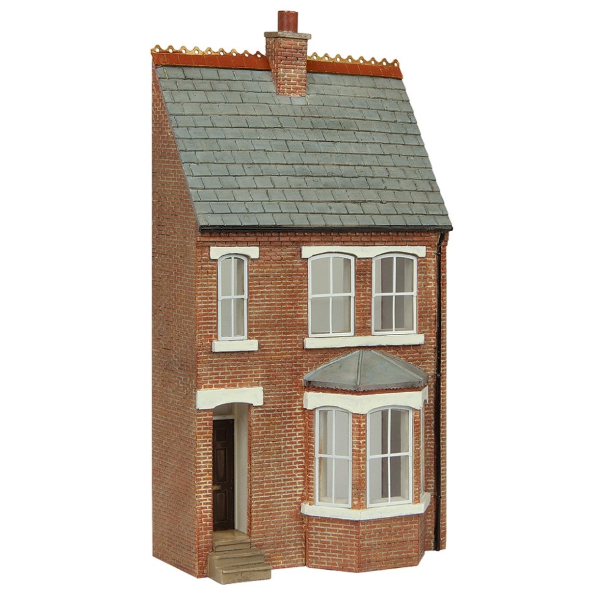 Bachmann 44 - 0214B Scenecraft Low Relief Right Hand Bay Terrace Black - OO Gauge - Phillips Hobbies