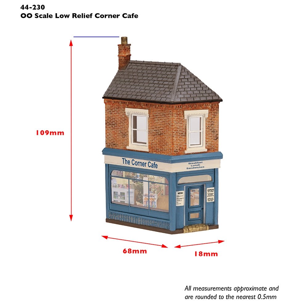 Bachmann 44 - 230 Scenecraft Low Relief Corner Cafe - OO Gauge - Phillips Hobbies