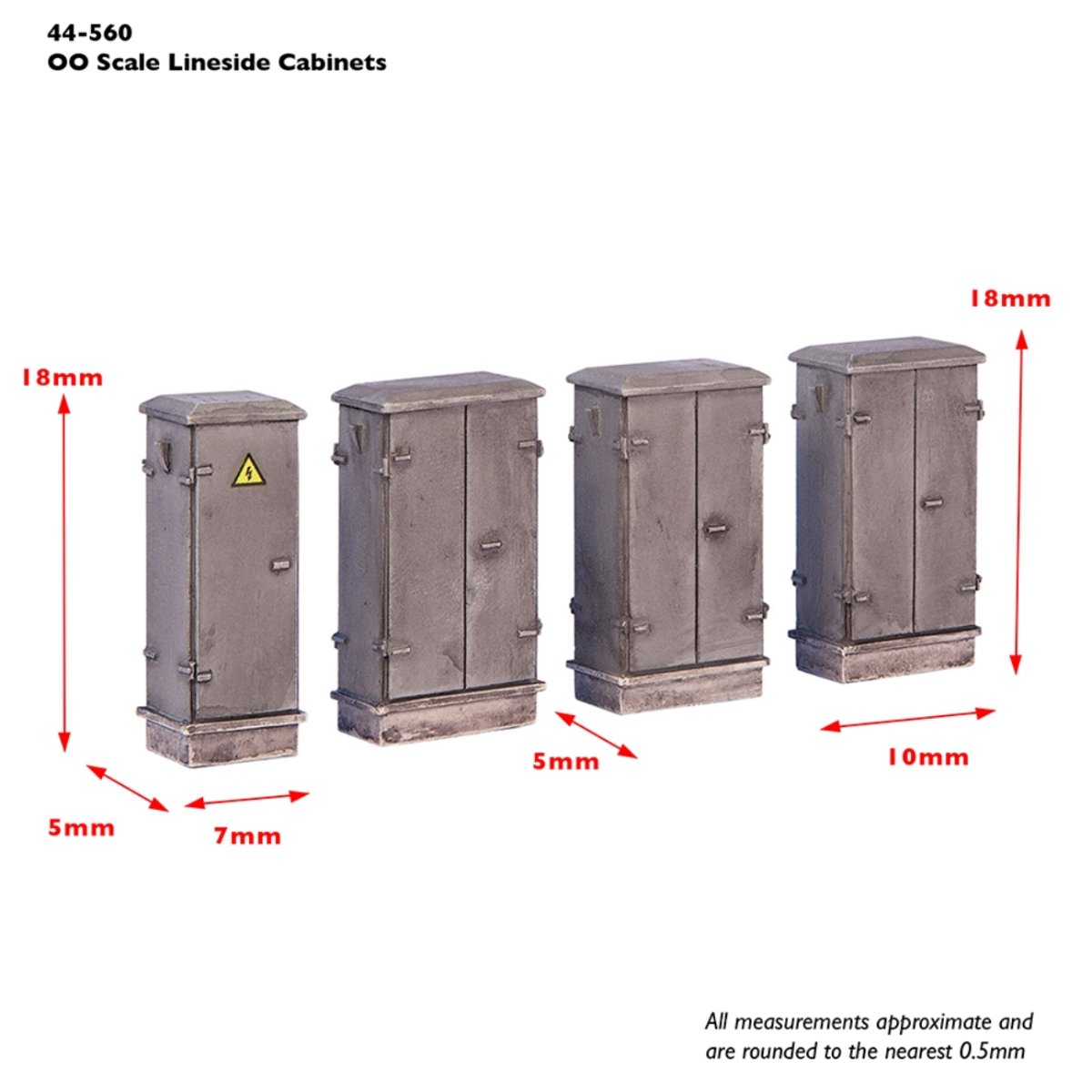 Bachmann 44 - 560 Lineside Cabinets Pack of 4 - OO Gauge - Phillips Hobbies