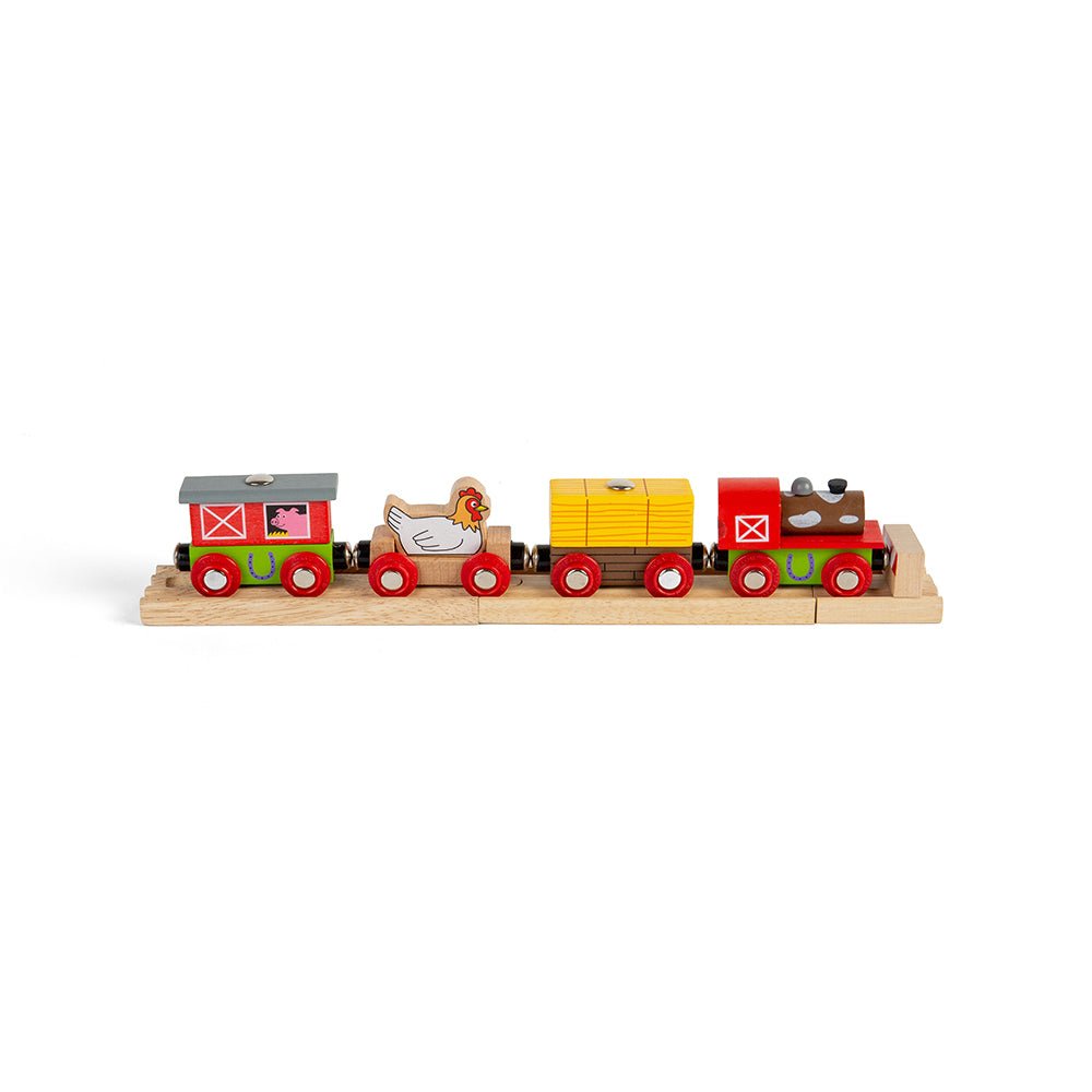 Bigjigs Farmyard Train - Wooden Train - Phillips Hobbies