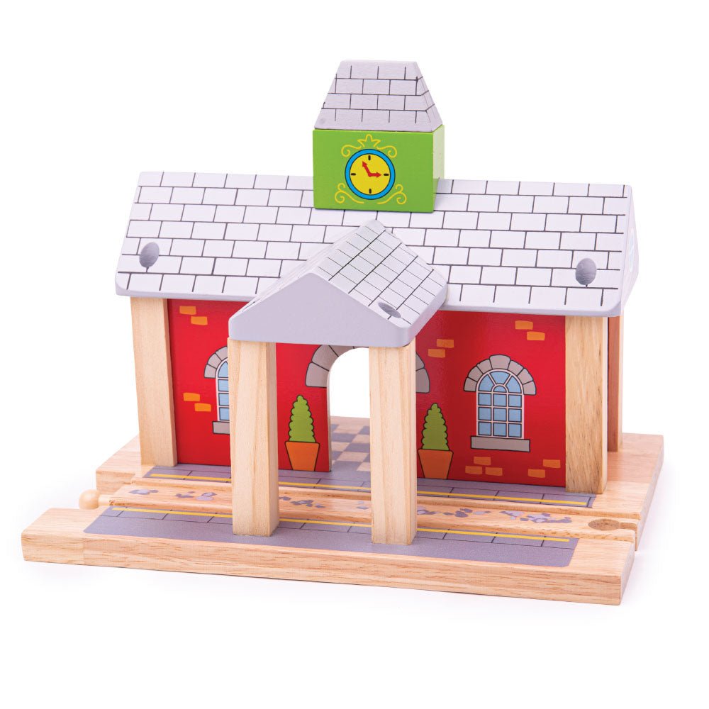 Bigjigs Railway Station - Wooden Train Set Accessory - Phillips Hobbies