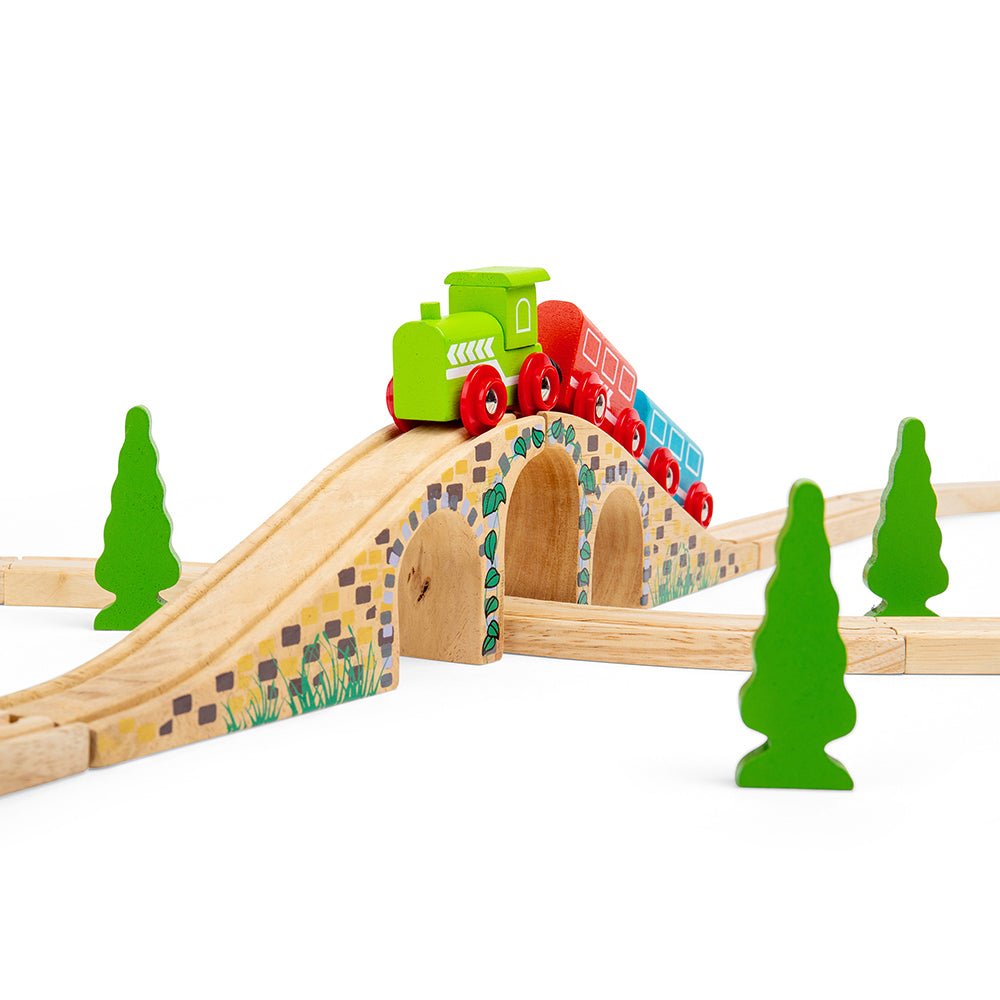 Bigjigs Three Arch Bridge - Wooden Train Set Accessory - Phillips Hobbies