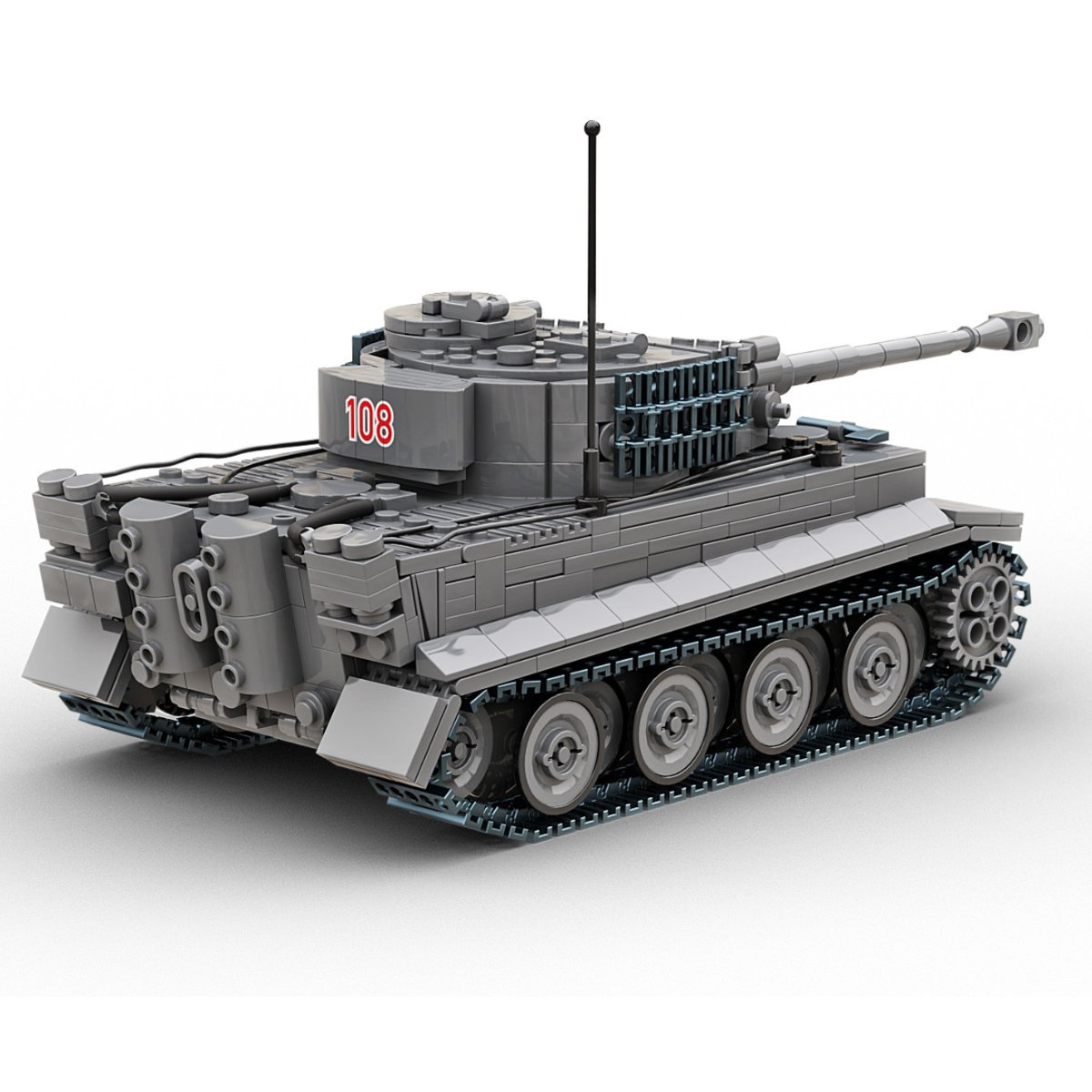 Build Army Tiger 1 Grey Brick Model - 1:33 Scale - Phillips Hobbies