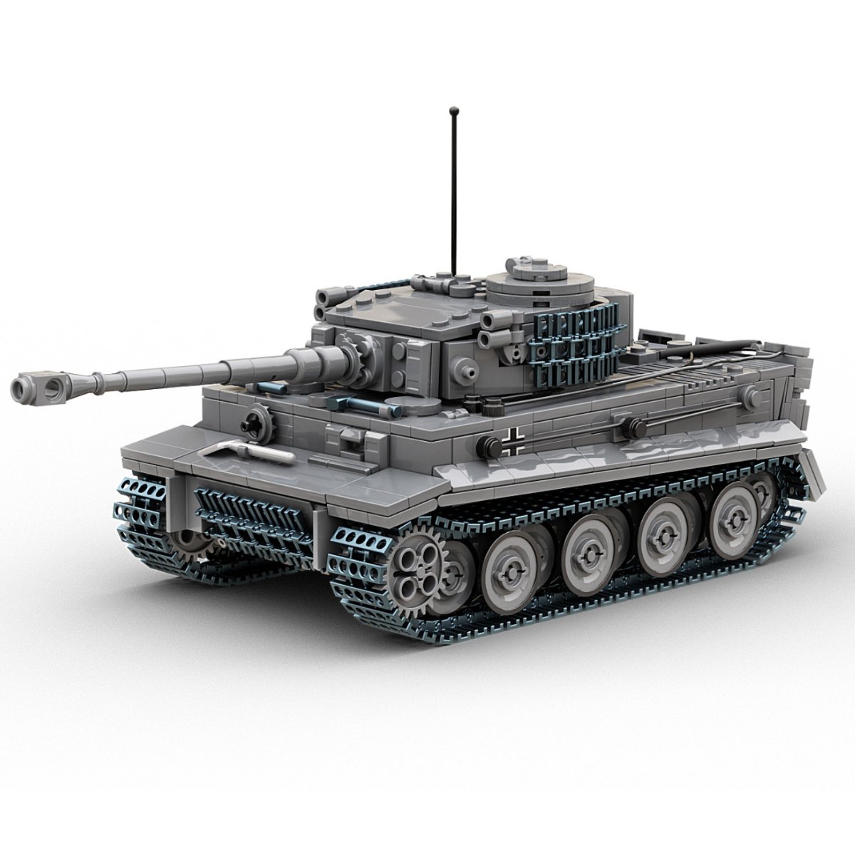 Build Army Tiger 1 Grey Brick Model - 1:33 Scale - Phillips Hobbies