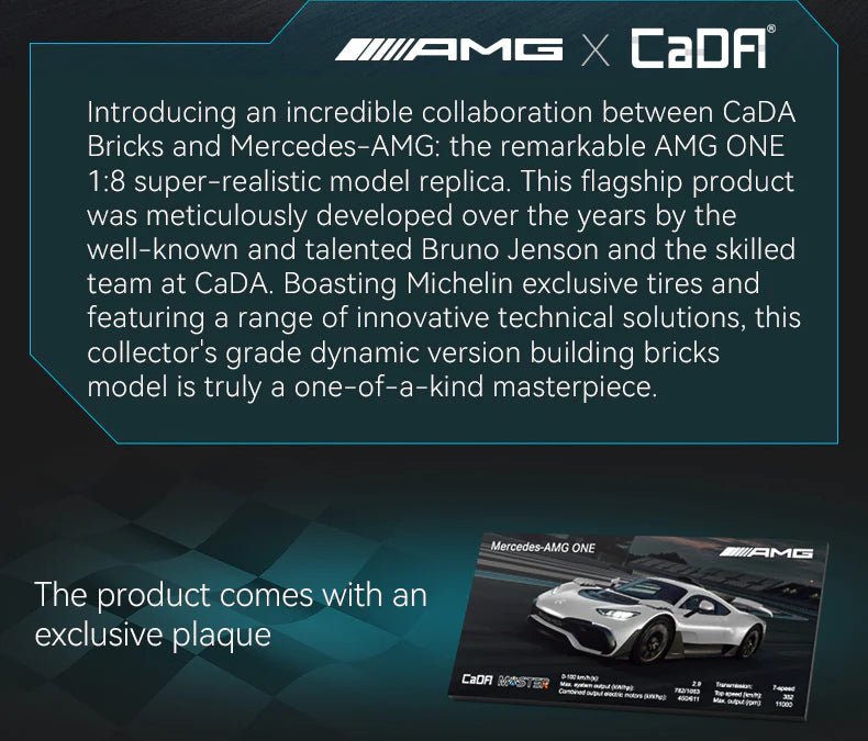 CaDA Mercedes - AMG ONE - 1:8 Scale Brick Model Remote Control Car - Phillips Hobbies