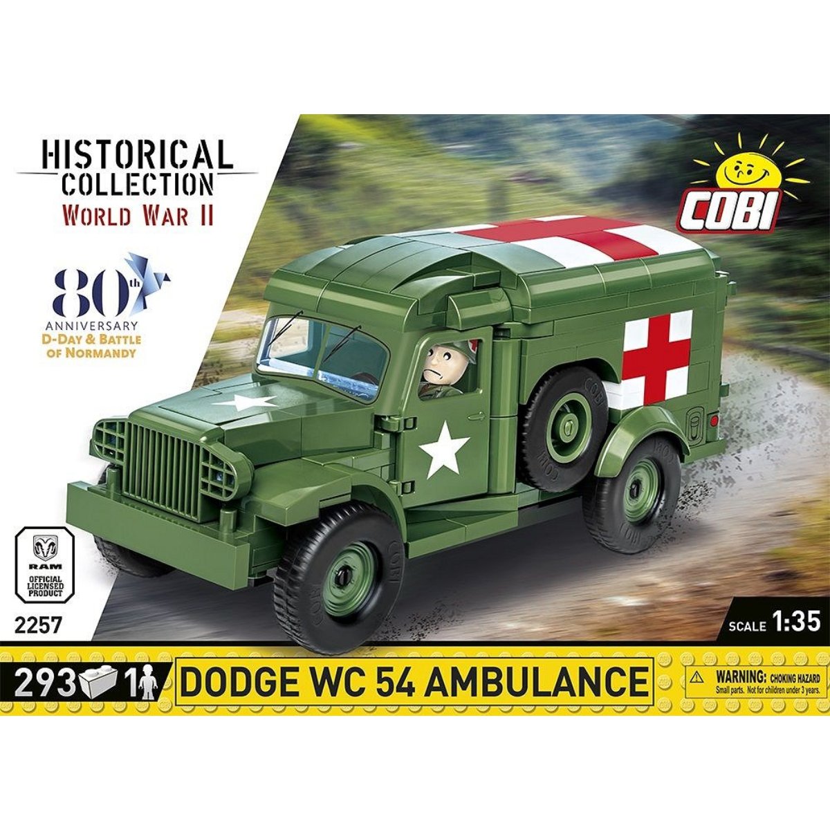 COBI 2257 Dodge WC - 54 Ambulance 1:35 Scale Brick Model 293pcs - Phillips Hobbies