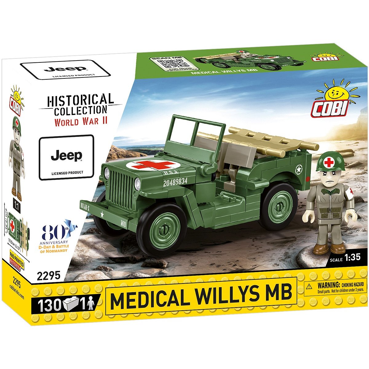 COBI 2295 Medical Willys MB 1:35 Scale Brick Model 130pcs - Phillips Hobbies