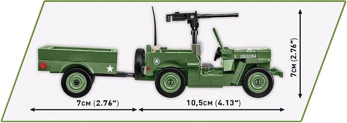 COBI 2297 Willys MB & Trailer 1:35 Scale Brick Model 200pcs - Phillips Hobbies