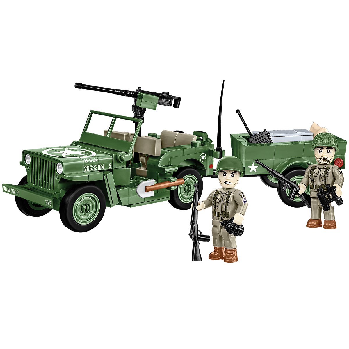 COBI 2297 Willys MB & Trailer 1:35 Scale Brick Model 200pcs - Phillips Hobbies