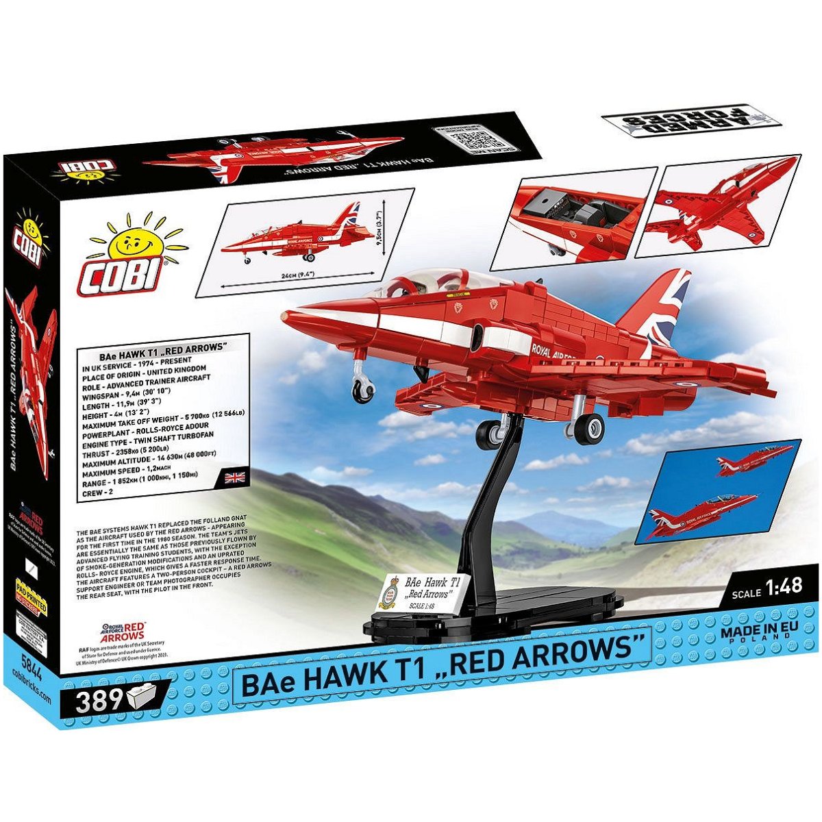 COBI 5844 BAe Hawk T1 Red Arrows 1:48 Scale Brick Model 389pcs - Phillips Hobbies