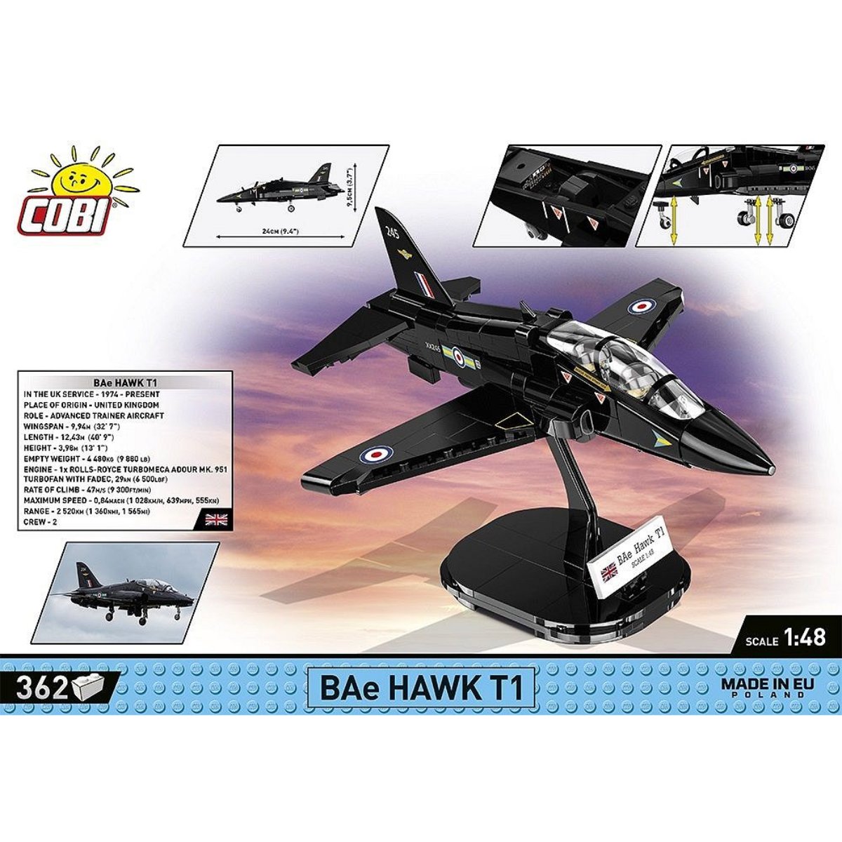 COBI 5845 BAe Hawk T1 1:48 Scale Brick Model 362pcs - Phillips Hobbies