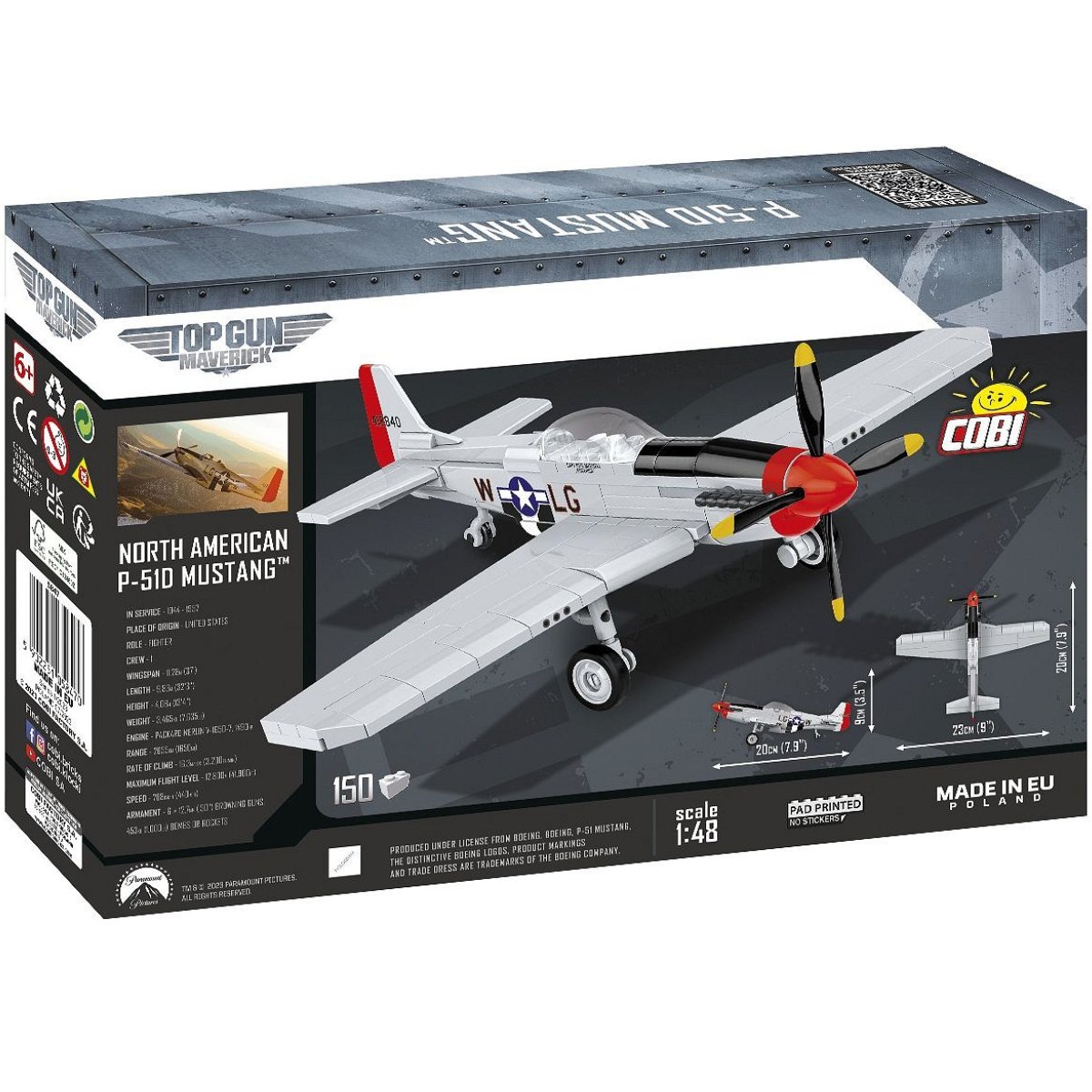 COBI 5847 P - 51D Mustang™ Top Gun 1:48 Scale Brick Model 150pcs - Phillips Hobbies