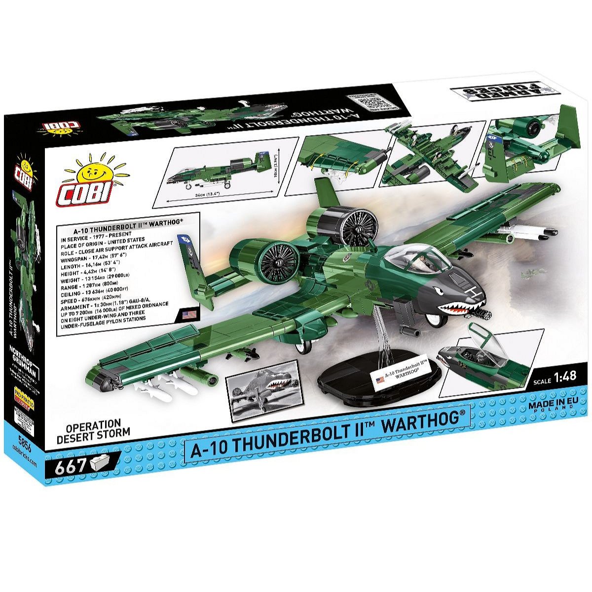 COBI 5856 A - 10 Thunderbolt II Warthog 1:48 Scale Brick Model 667pcs - Phillips Hobbies