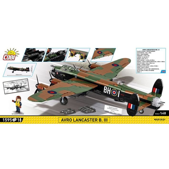 COBI Avro Lancaster B. III 1 - 1:48 Scale Brick Model 1595pcs - Phillips Hobbies