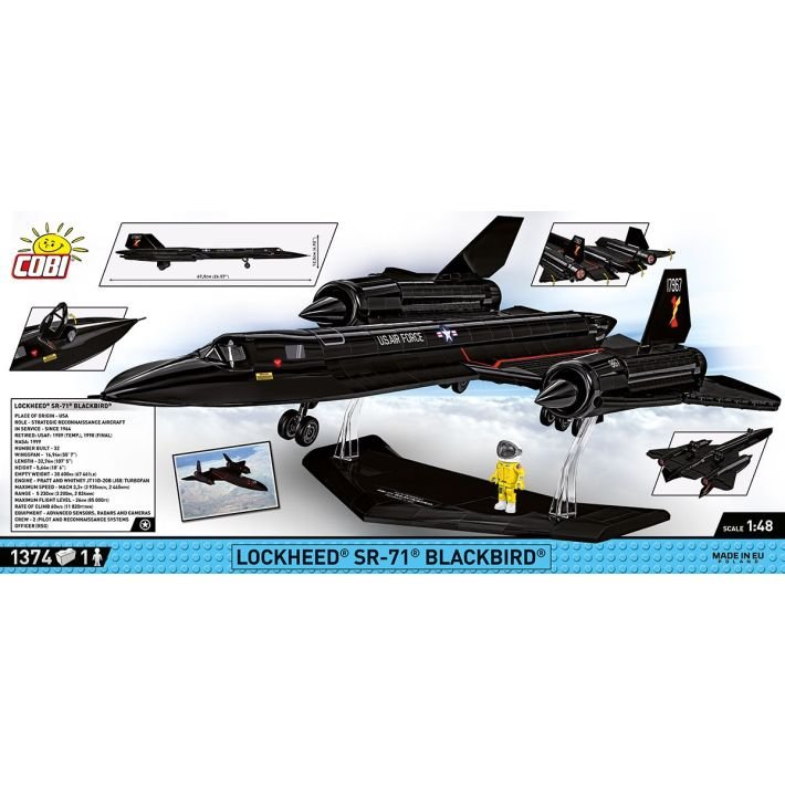 COBI Lockheed SR - 71 Blackbird 1:48 Scale Brick Model 1374pcs - Phillips Hobbies