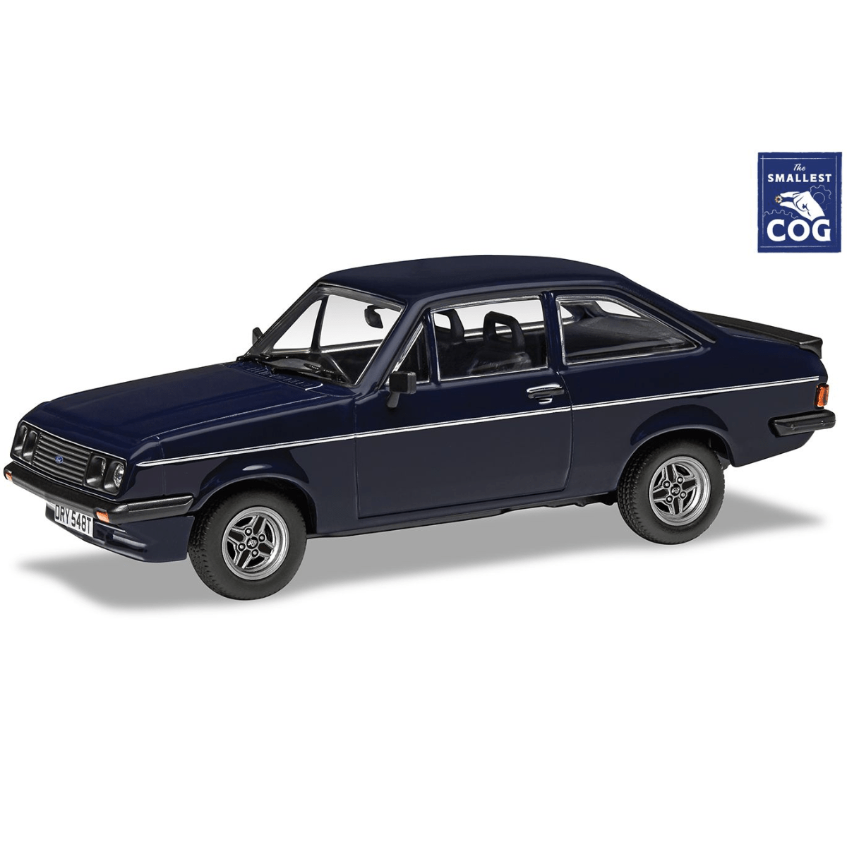 Corgi VA14909 Ford Escort Mk2 RS2000, Midnight Blue (Richard Hammond's The Smallest Cog) - 1:43 Scale - Phillips Hobbies