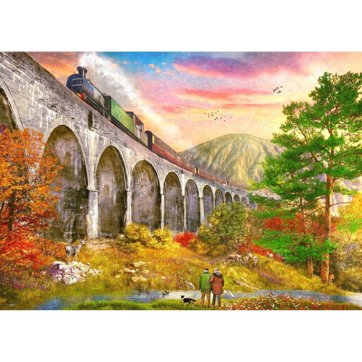 Crossing Glenfinnan Viaduct - Gibsons 1000 Piece Jigsaw Puzzle - Phillips Hobbies