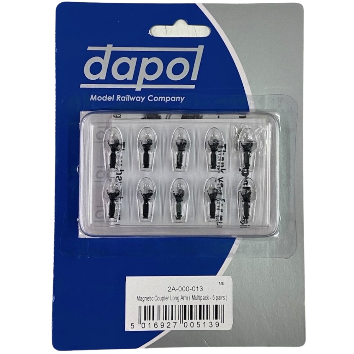 Dapol 2A - 000 - 013 Easi - Fit Long Arm Magnetic Couplings (5 Pairs) - N Gauge - Phillips Hobbies