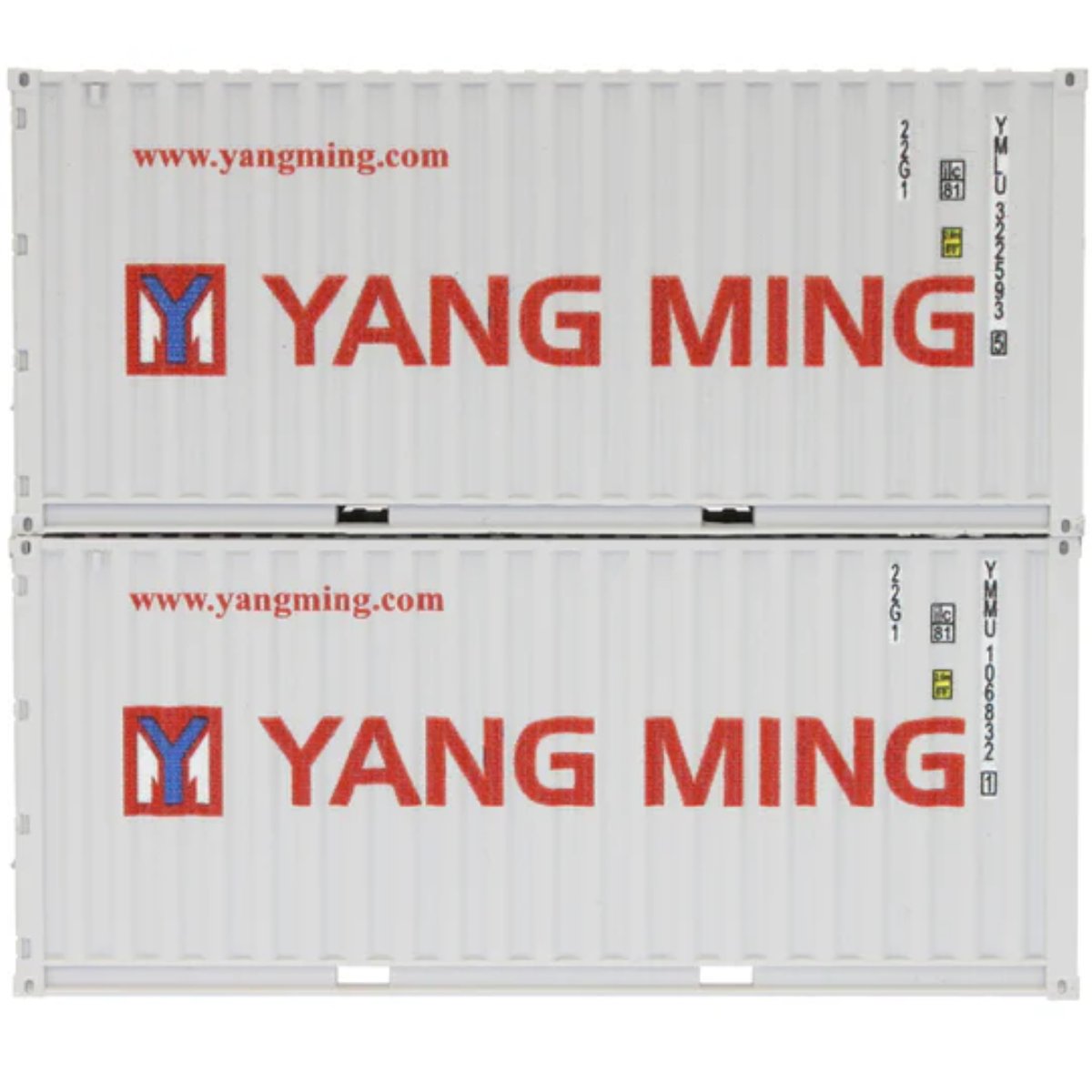 Dapol 4F - 028 - 059 20ft Containers Yang Ming 322593 5 & 106832 1 - OO Gauge - Phillips Hobbies