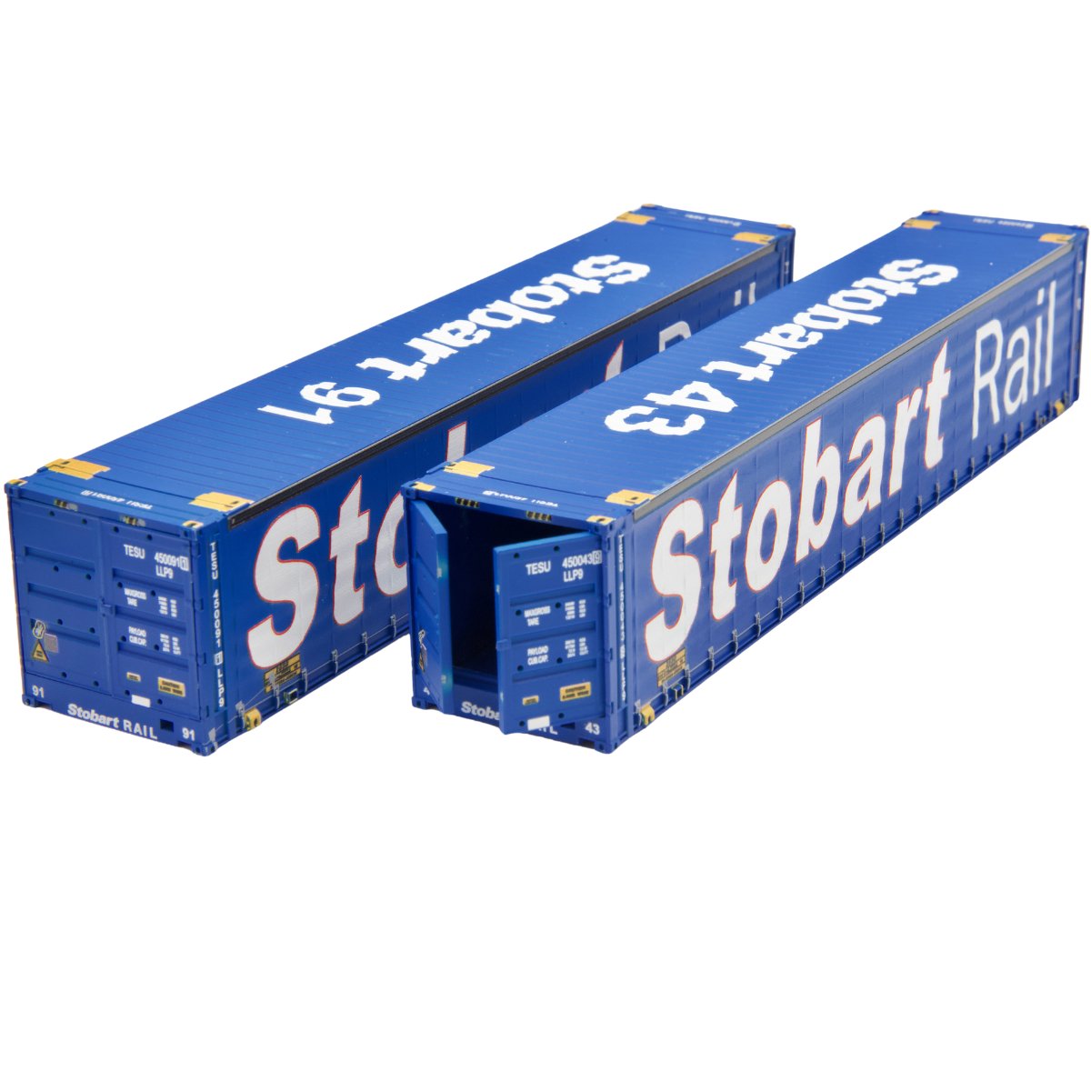 Dapol 4F - 028 - 154 45ft Curtain Container Set x2 Stobart Rail - OO Gauge - Phillips Hobbies