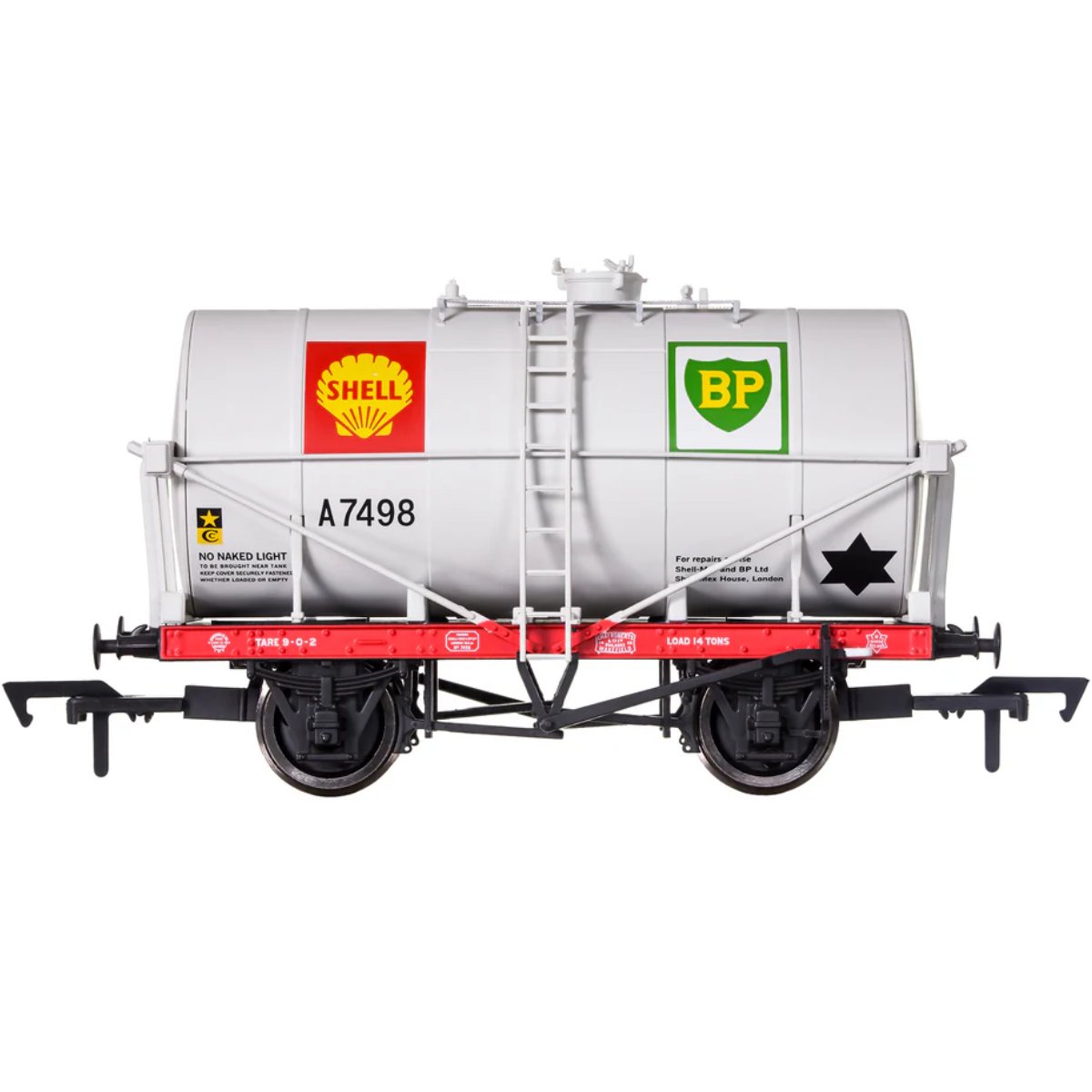 Dapol 4F - 058 - 002 14T Tank Wagon Class A Shell BP Silver A7493 - OO Gauge - Phillips Hobbies