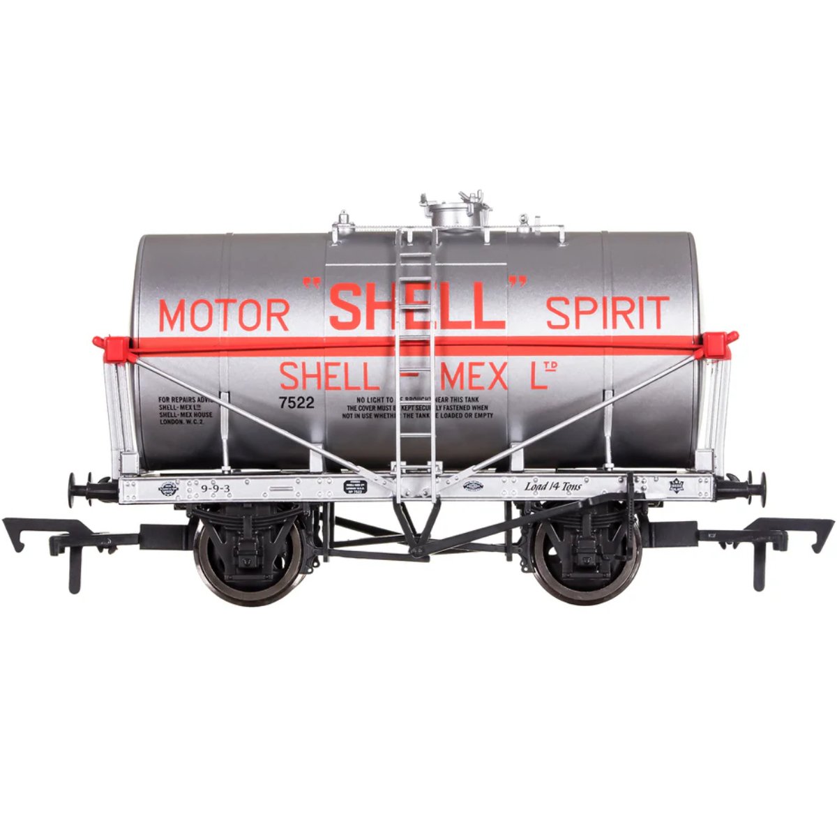 Dapol 4F - 058 - 004 14T Class A Tank Wagon Shell Motor Spirit Silver 7522 - OO Gauge - Phillips Hobbies