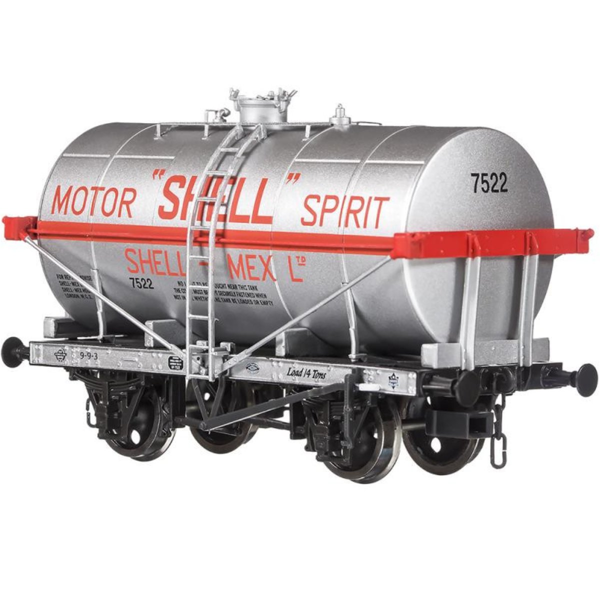 Dapol 4F - 058 - 004 14T Class A Tank Wagon Shell Motor Spirit Silver 7522 - OO Gauge - Phillips Hobbies