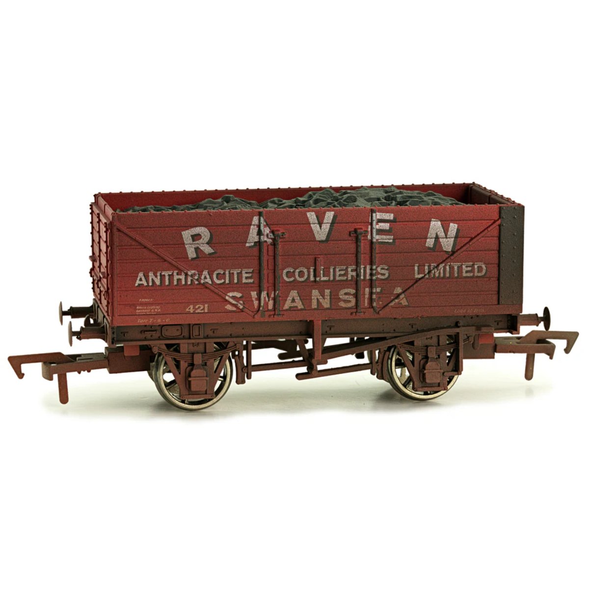 Dapol 4F - 071 - 105 7 Plank Wagon Raven Weathered - OO Gauge - Phillips Hobbies