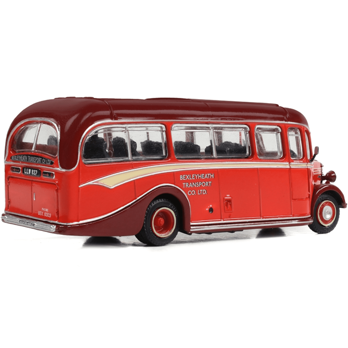 EFE E20141 Bedford OB Coach LLW837 Margo’s of Bexleyheath - 1:76 Scale - Phillips Hobbies