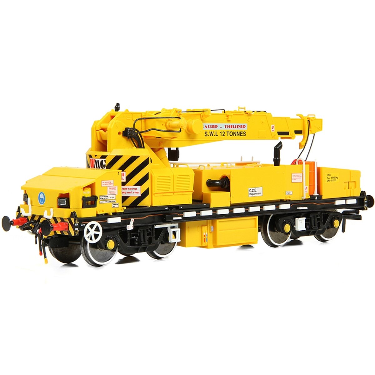 EFE Rail Plasser 12T YOB Diesel - Hydraulic Crane DRP81513 Departmental Yellow - OO Gauge - Phillips Hobbies