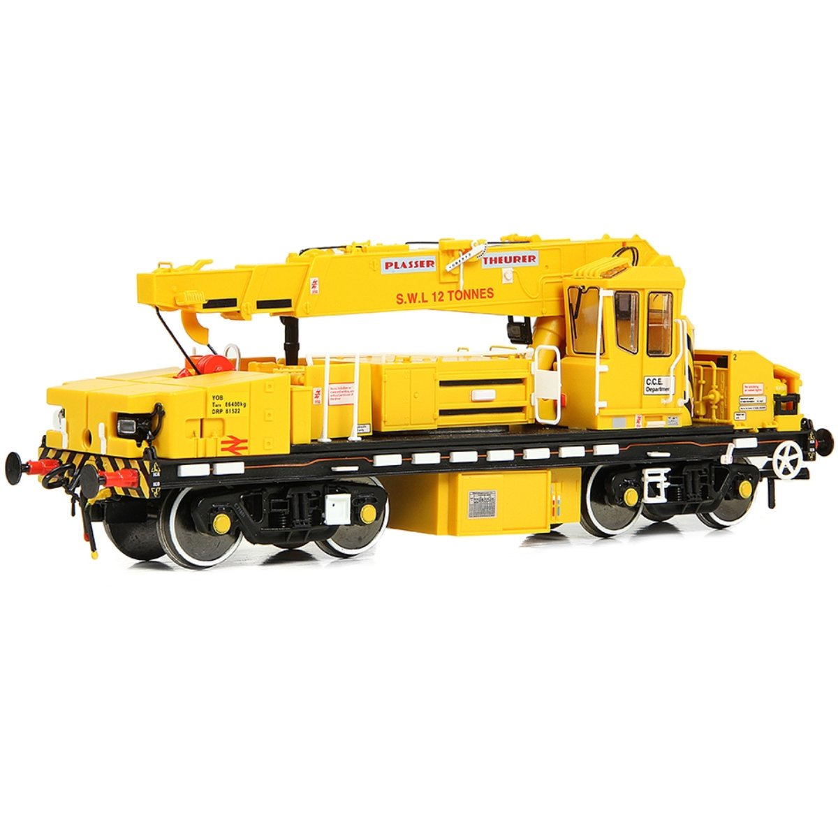 EFE Rail Plasser 12T YOB Diesel - Hydraulic Crane DRP81522 BR Departmental Yellow - OO Gauge - Phillips Hobbies