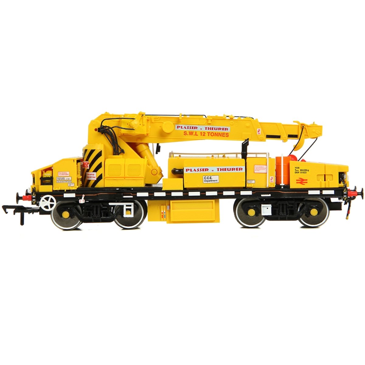 EFE Rail Plasser 12T YOB Diesel - Hydraulic Crane DRP81522 BR Departmental Yellow - OO Gauge - Phillips Hobbies